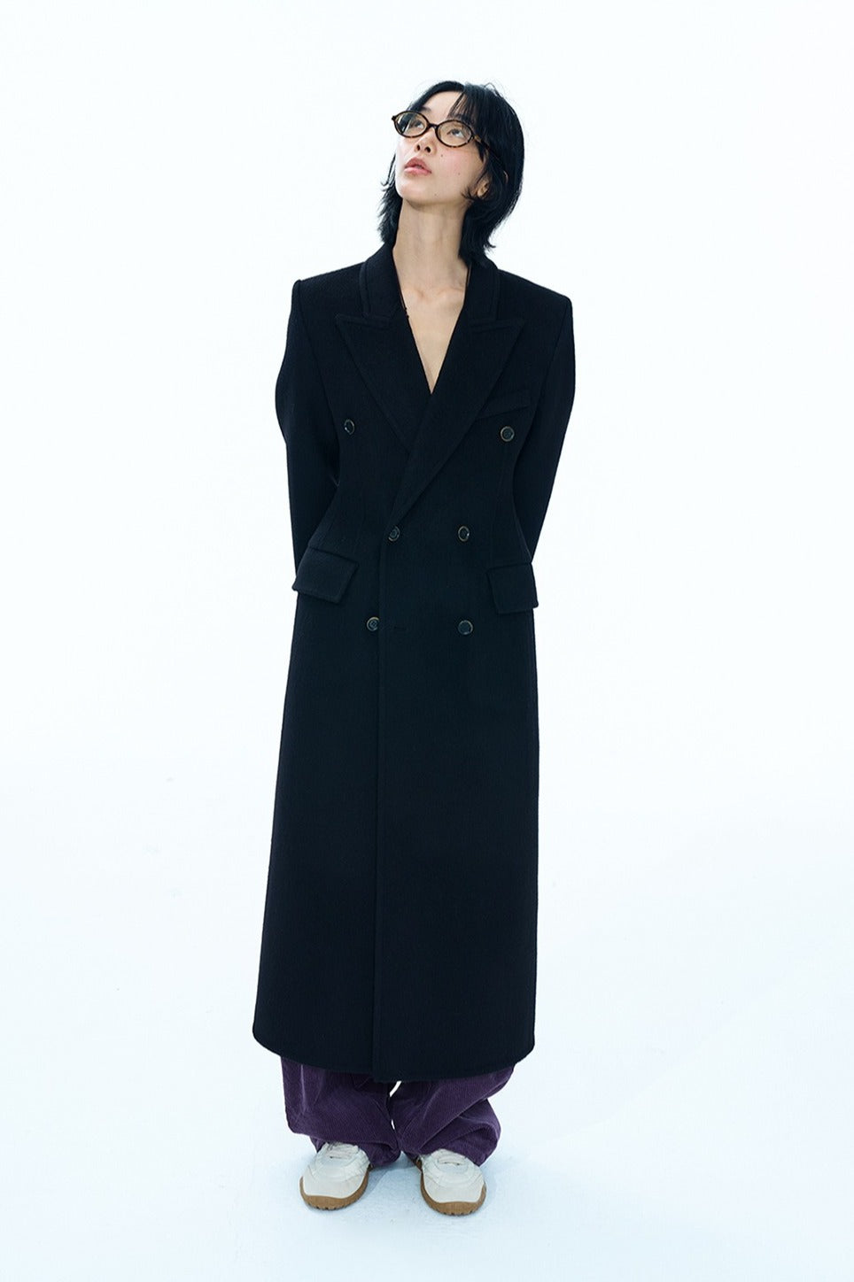 Hourglass-sculpted 100% wool coat | 3 color