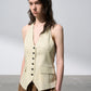 Backless jacquard vest | 2 color