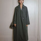 Mid-length waist blet drape trench coat | 3 color
