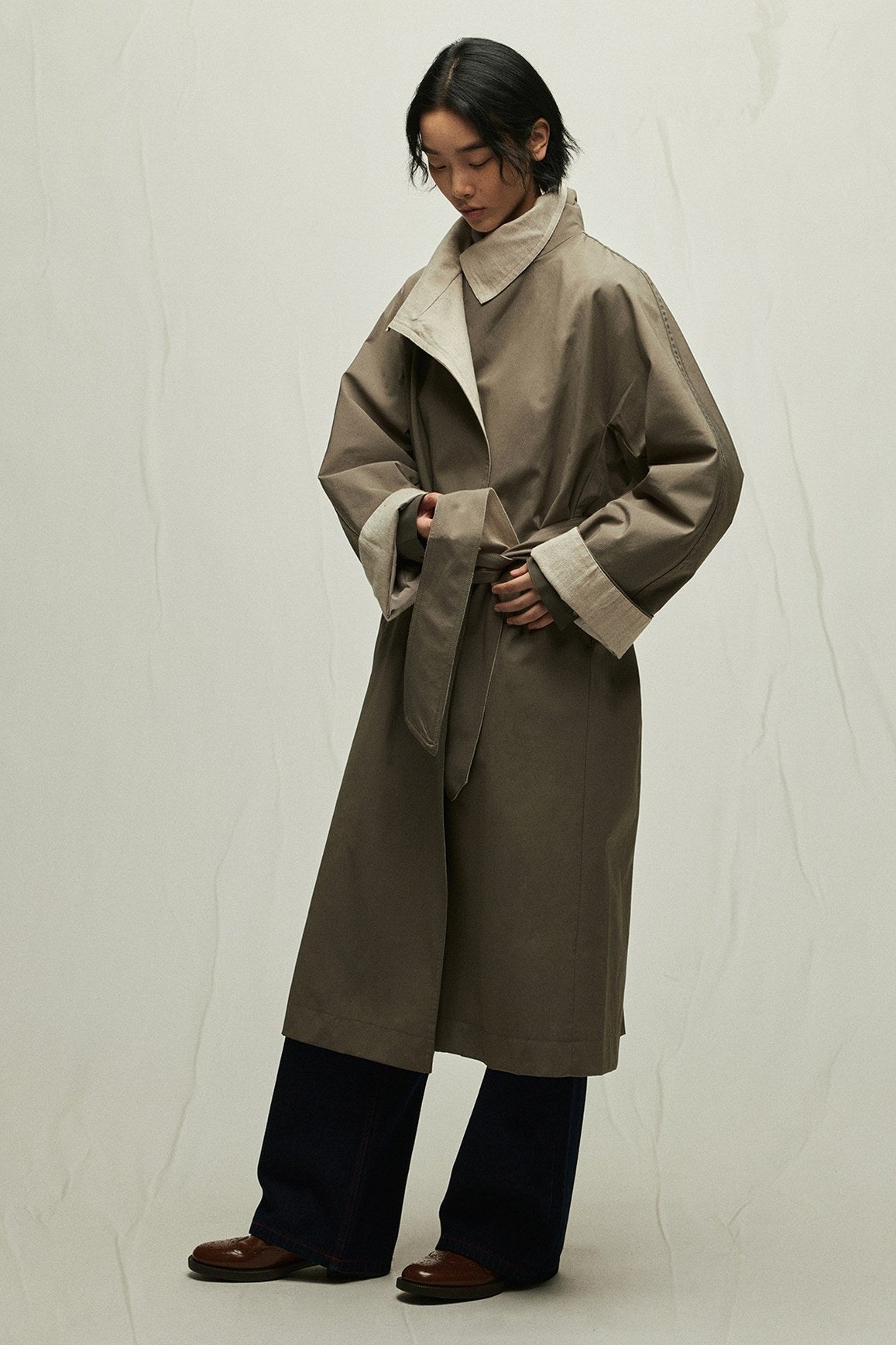 Trench-coat long à larges carpelles | 2 couleurs