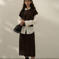 Wool blend mid-length skirt with a belt | 3 color