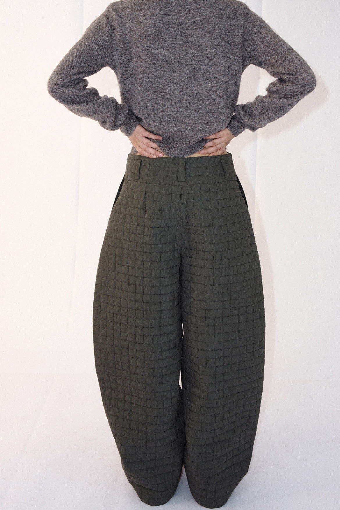 Quilted banana casual wide leg pants | 3 color