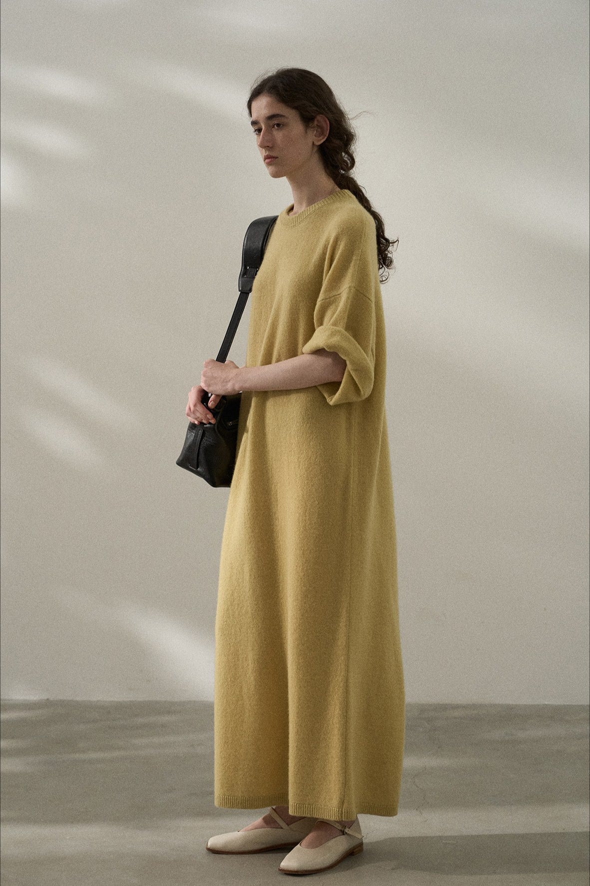 Ultra-relaxed oversized wool-yark dress | 4 color