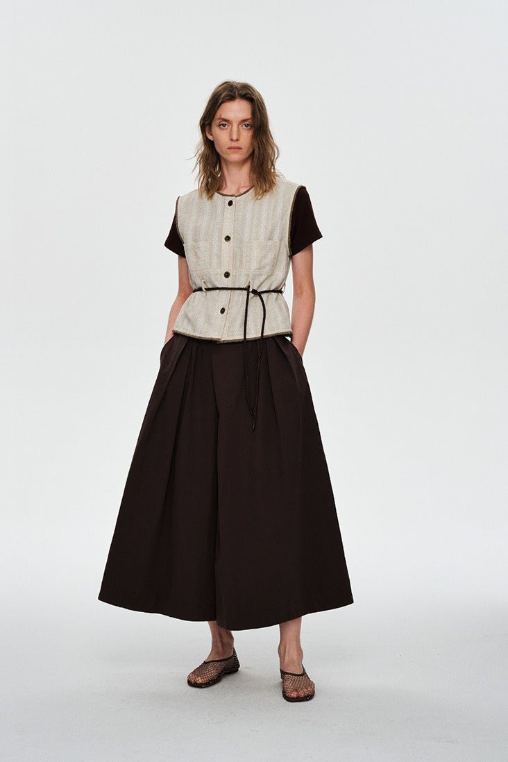 Chaleco de algodón y lino con bordes deshilachados | 2 colores