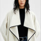 Wool-cashmere-silk large lapel overcoat