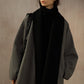 Wool blend loose-fit batwing silhouette jacket | 2 color