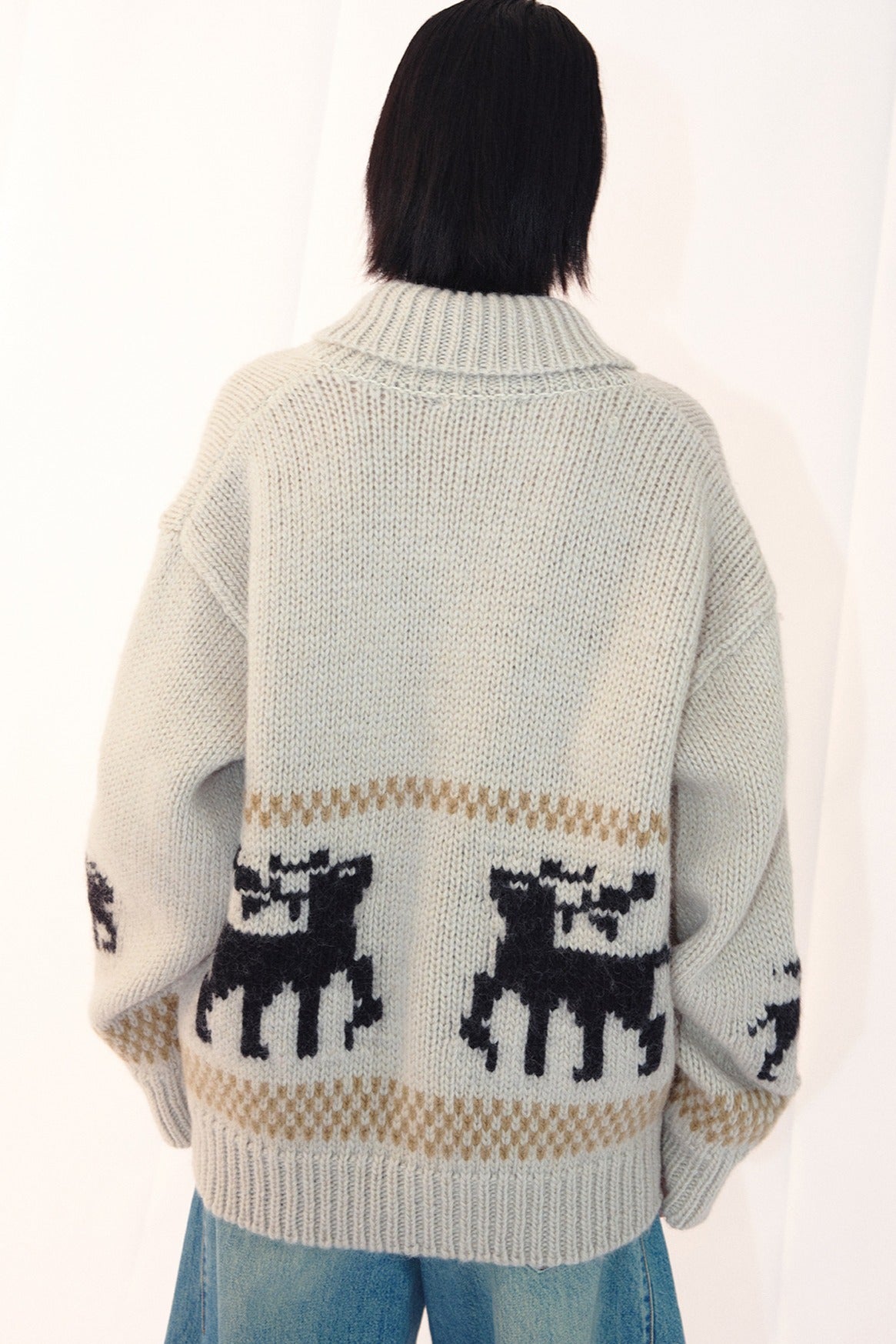 100% sheep wool Christmas jacquard sweater | 2 color