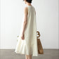 100% cotton ruffled design sleeveless dress | 4 color