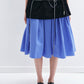 Textured cotton midi skirt with lace trim | 4 color