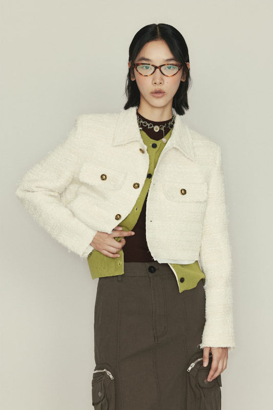 Wool blend layering short jacket | 2 color