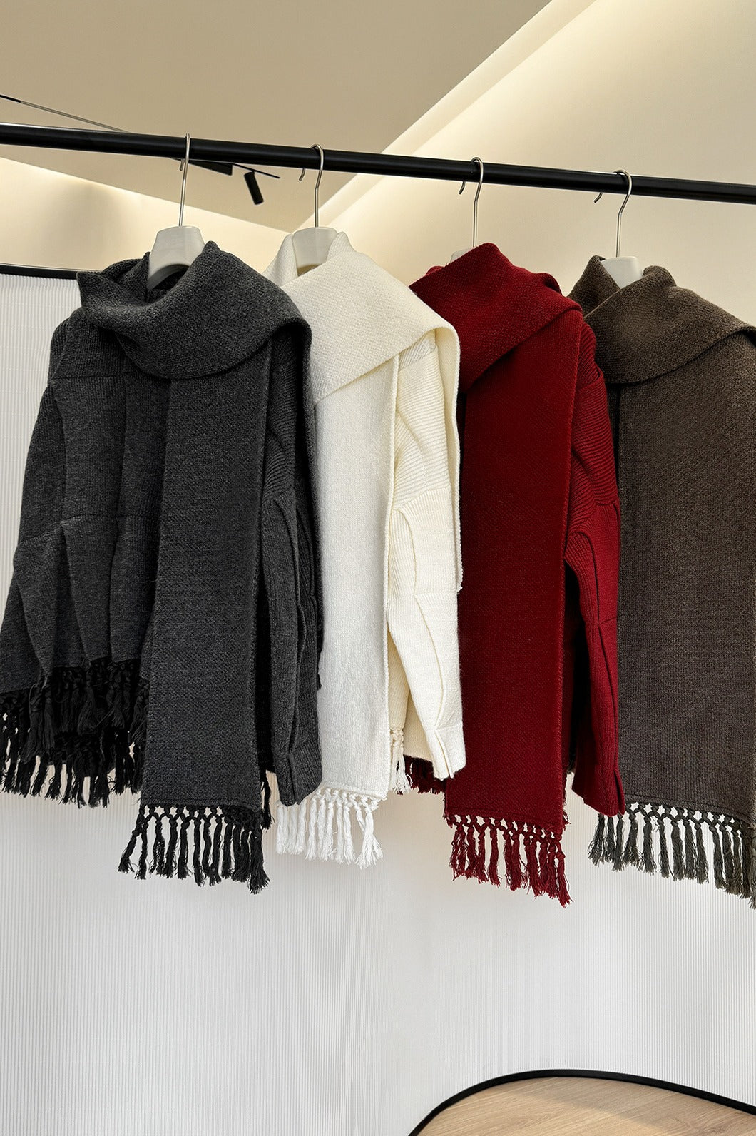 Cotton blend wool cozy fringed scarf | 4 color