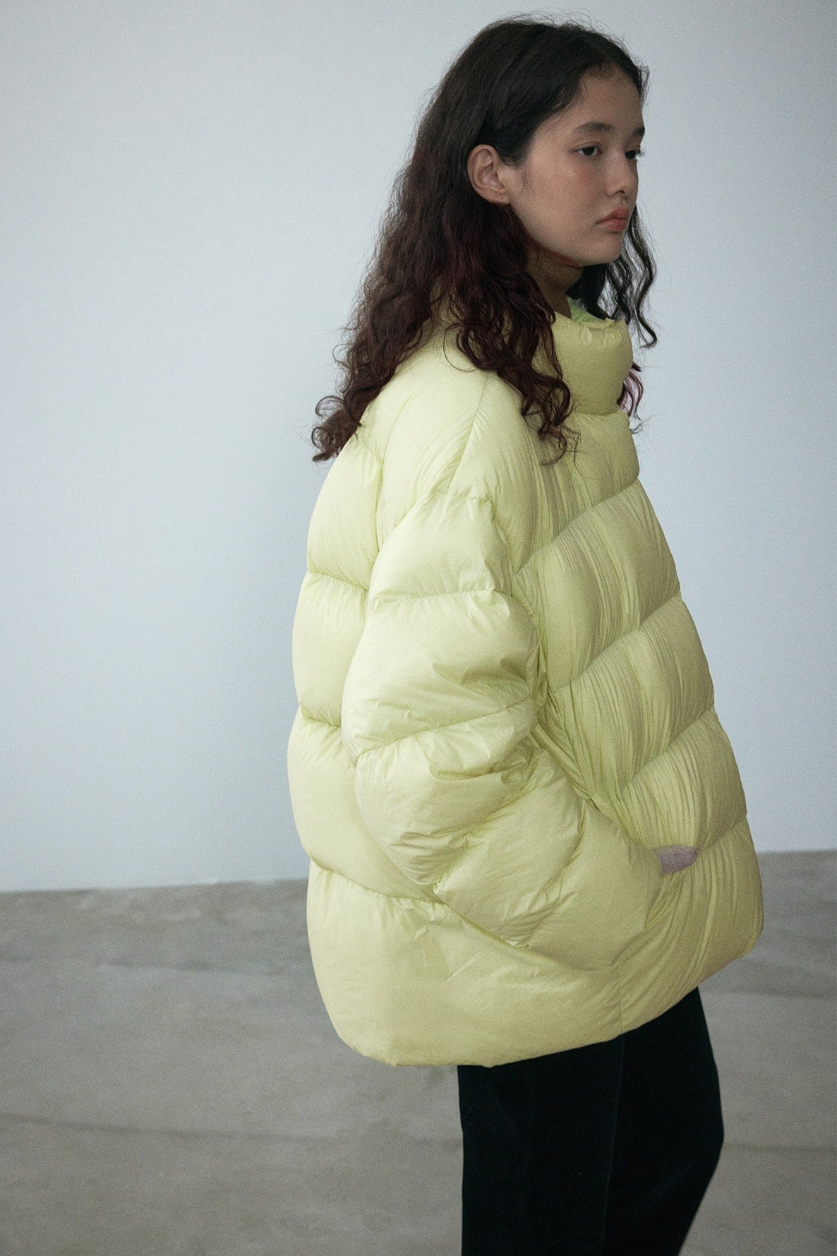 Lightweight high-neck oversized down jacket | 5 color