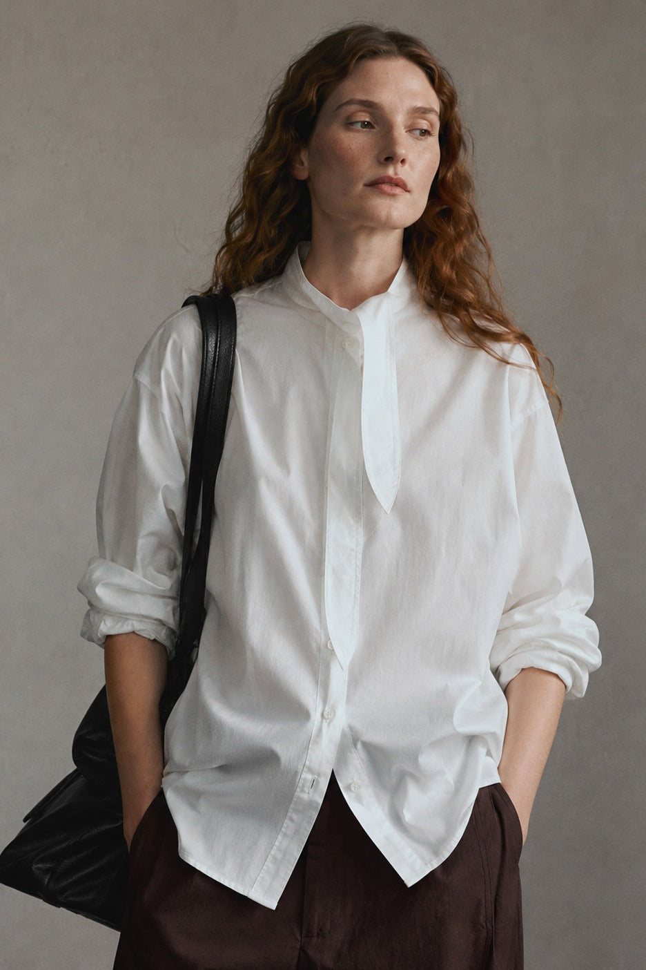 100% cotton scarf collar blouse | 4 color