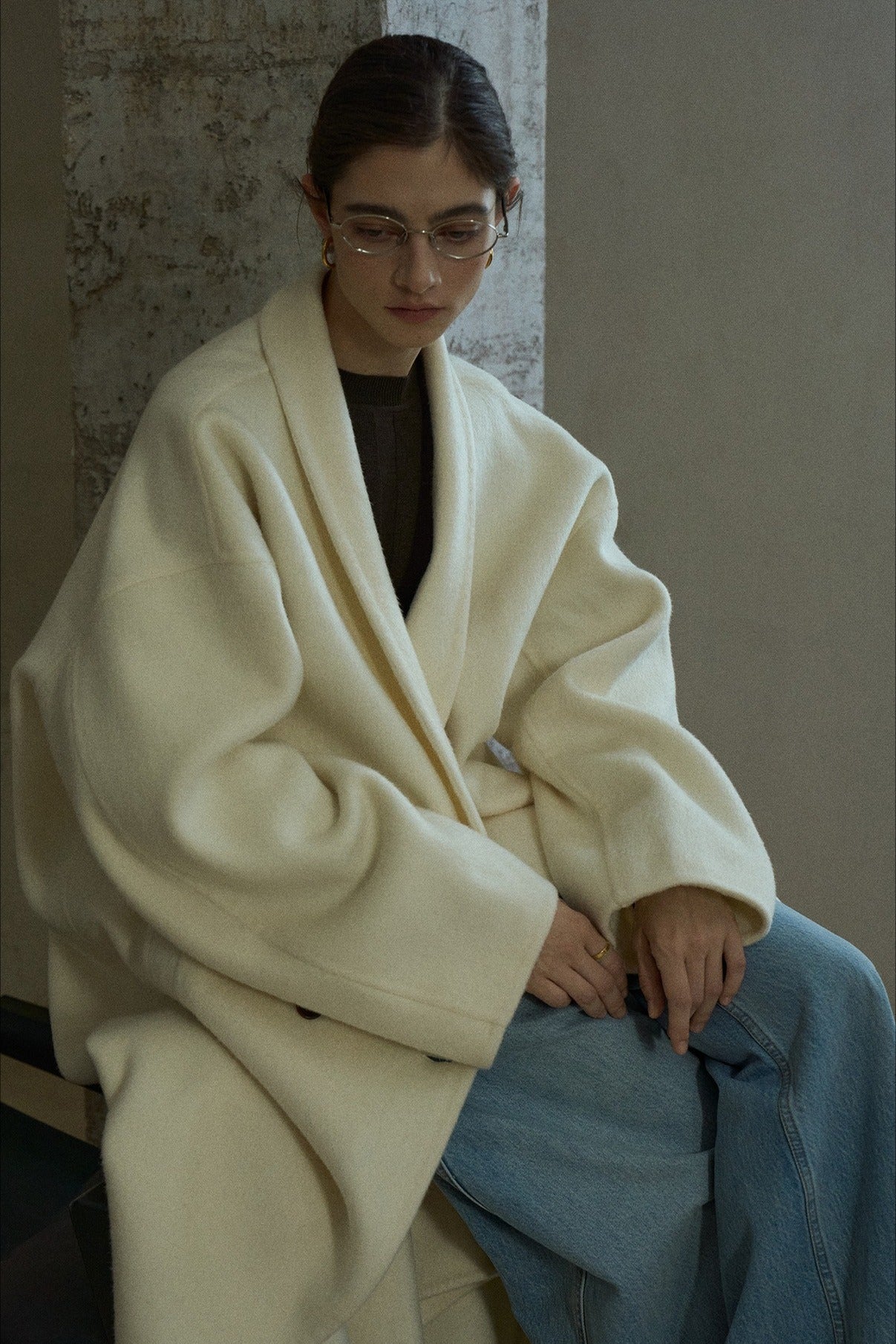 100% wool languid robe style double-faced overcoat | 5 color