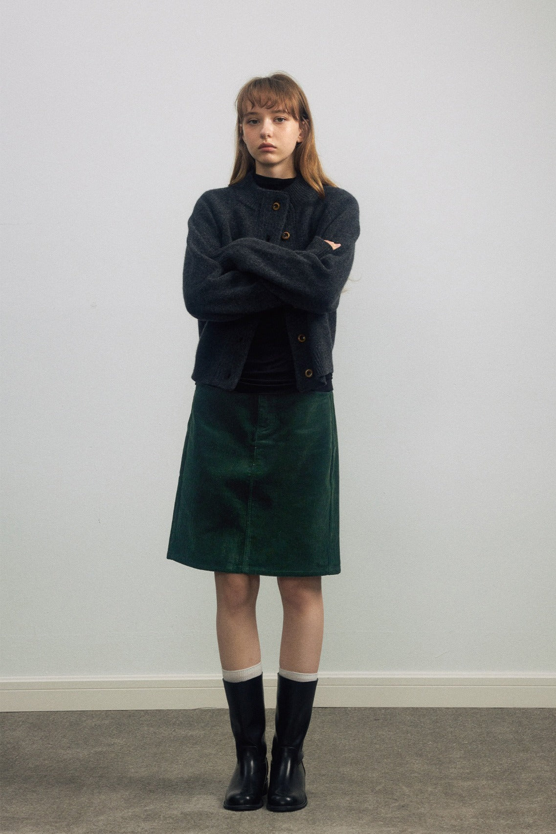 100% wool wide placket cardigan | 5 color