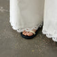 Cotton wide-leg pants with lace trim | 3 color