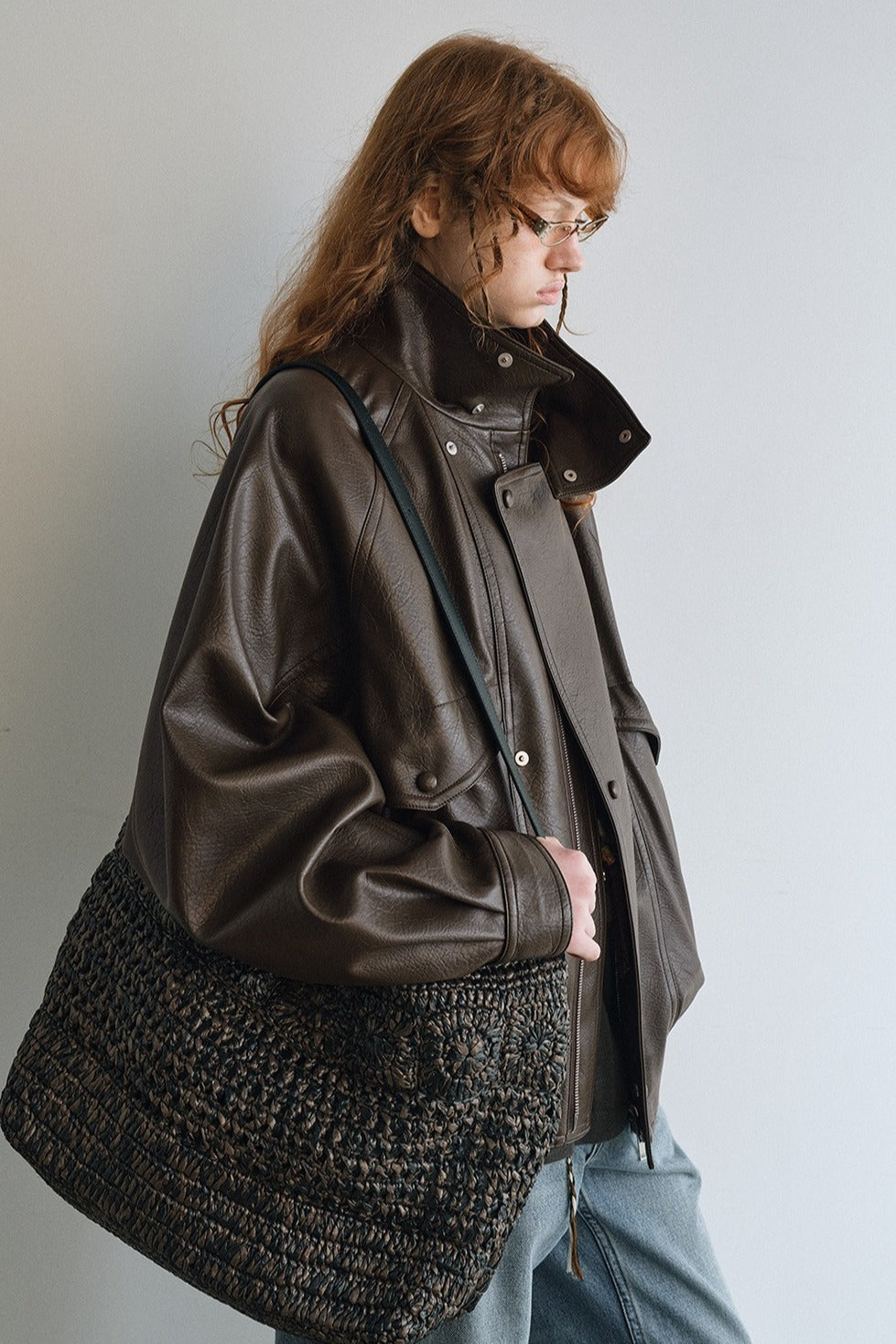Soft texture relaxed fit stand collar jacket | 2 color