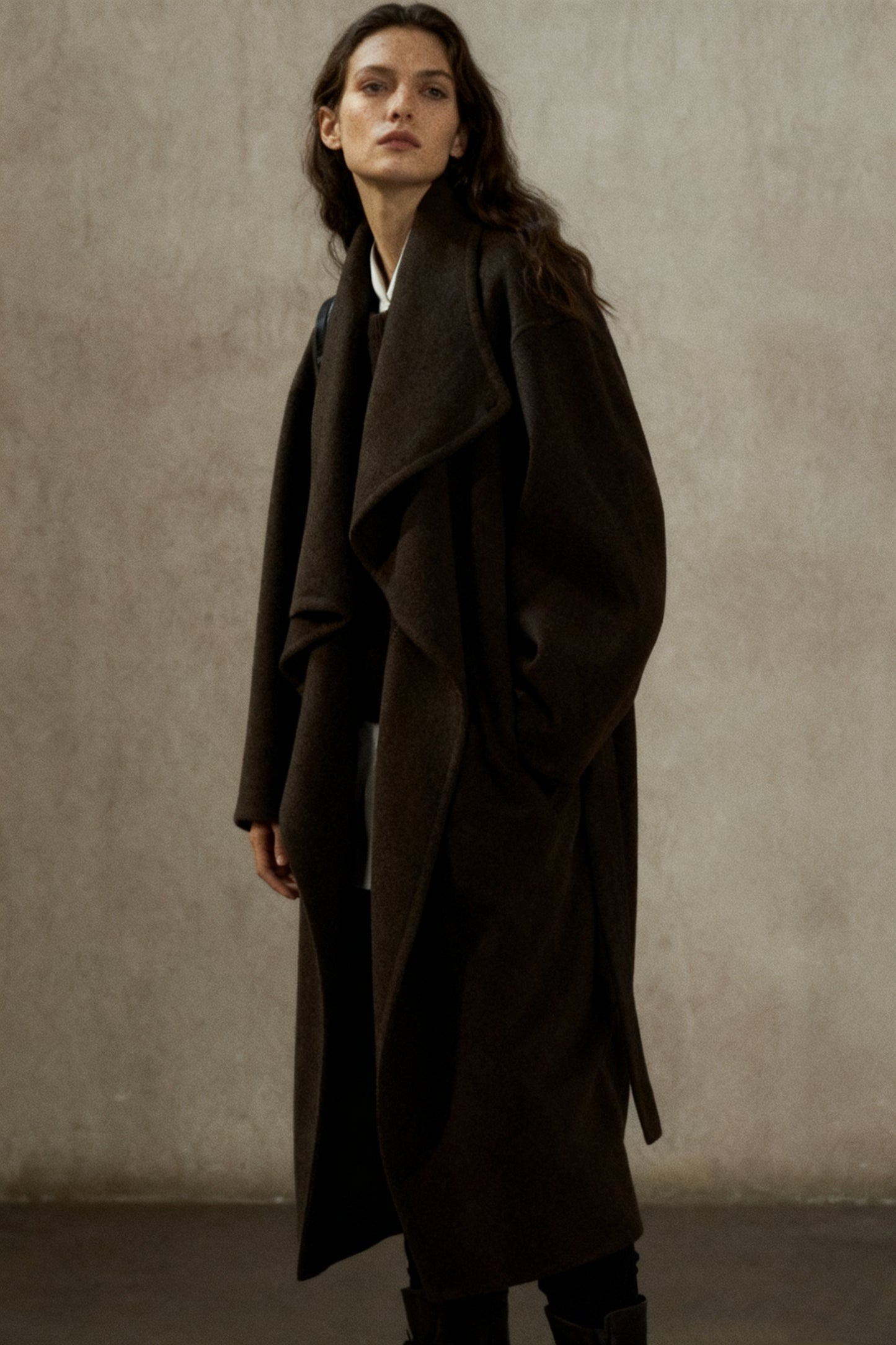 100% wool irregular collar overcoat | 2 color