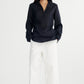 Hemp clean fit half-placket V-neck shirt | 2 color