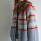 Wool and mohair cozy stripped sweater cardigan | 3 color