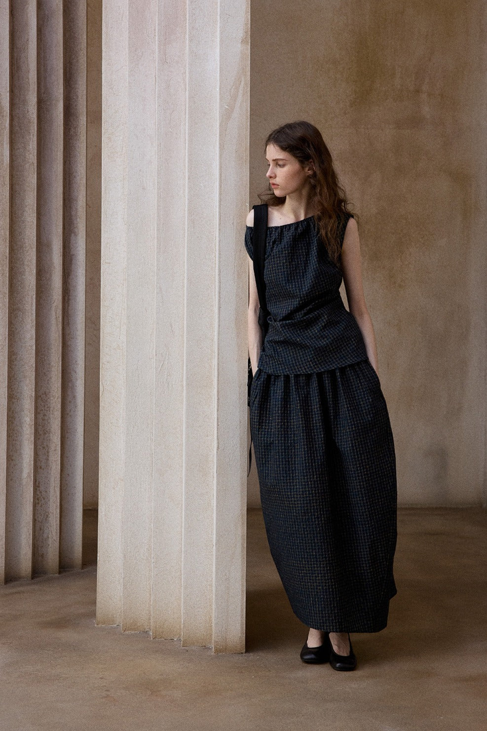 Irregular design puffed striped bud-like skirt | 2 color