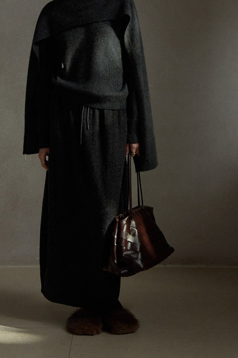 Soft loop-fleece knit skirt | 3 color