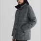 Wool blend fabric with duck down quilted down jacket | 2 color