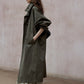 Cotton relaxed-fit batwing sleeves trench coat | 2 color