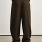 Wool blend herringbone pattern relaxed fit pants | 2 color