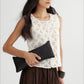 Cotton blend Hand-crocheted lace panels vest | 2 color