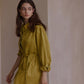 Elastic mid-length suede feel drawstring waist shirt-jacket | 3 color