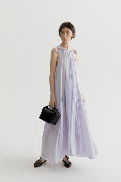Lyocell blend voluminous airy maxi sleeveless dress | 4 color