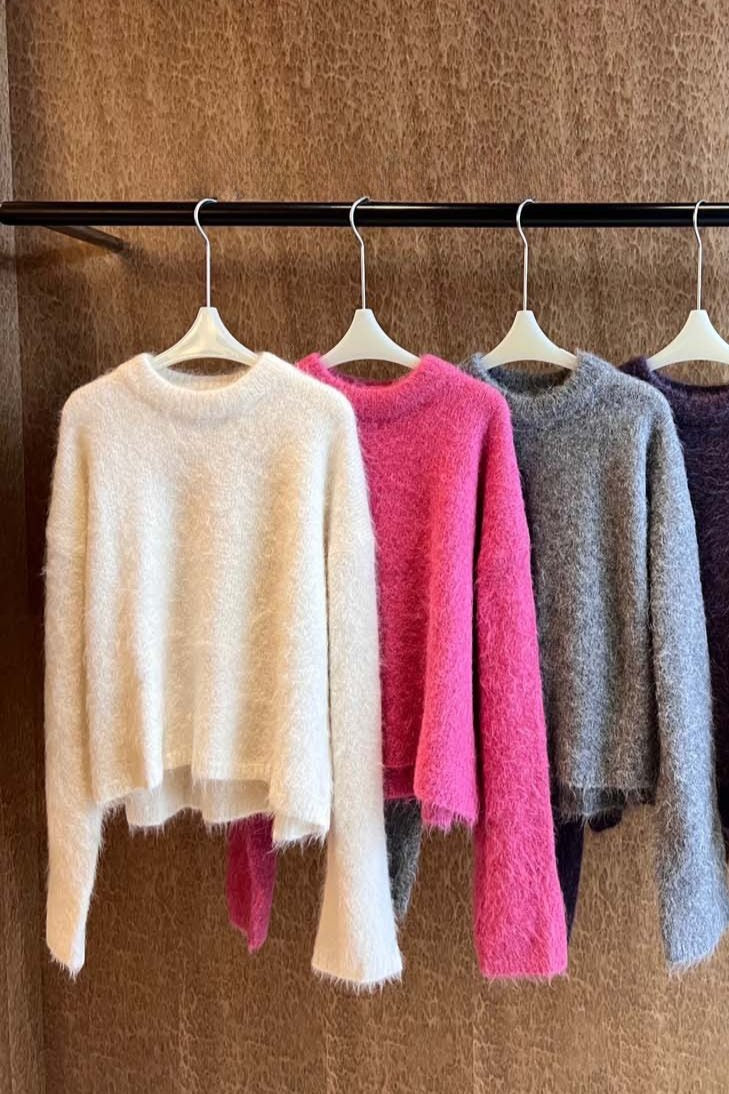 Alpaca wool blend sleek pullover sweater | 3 color