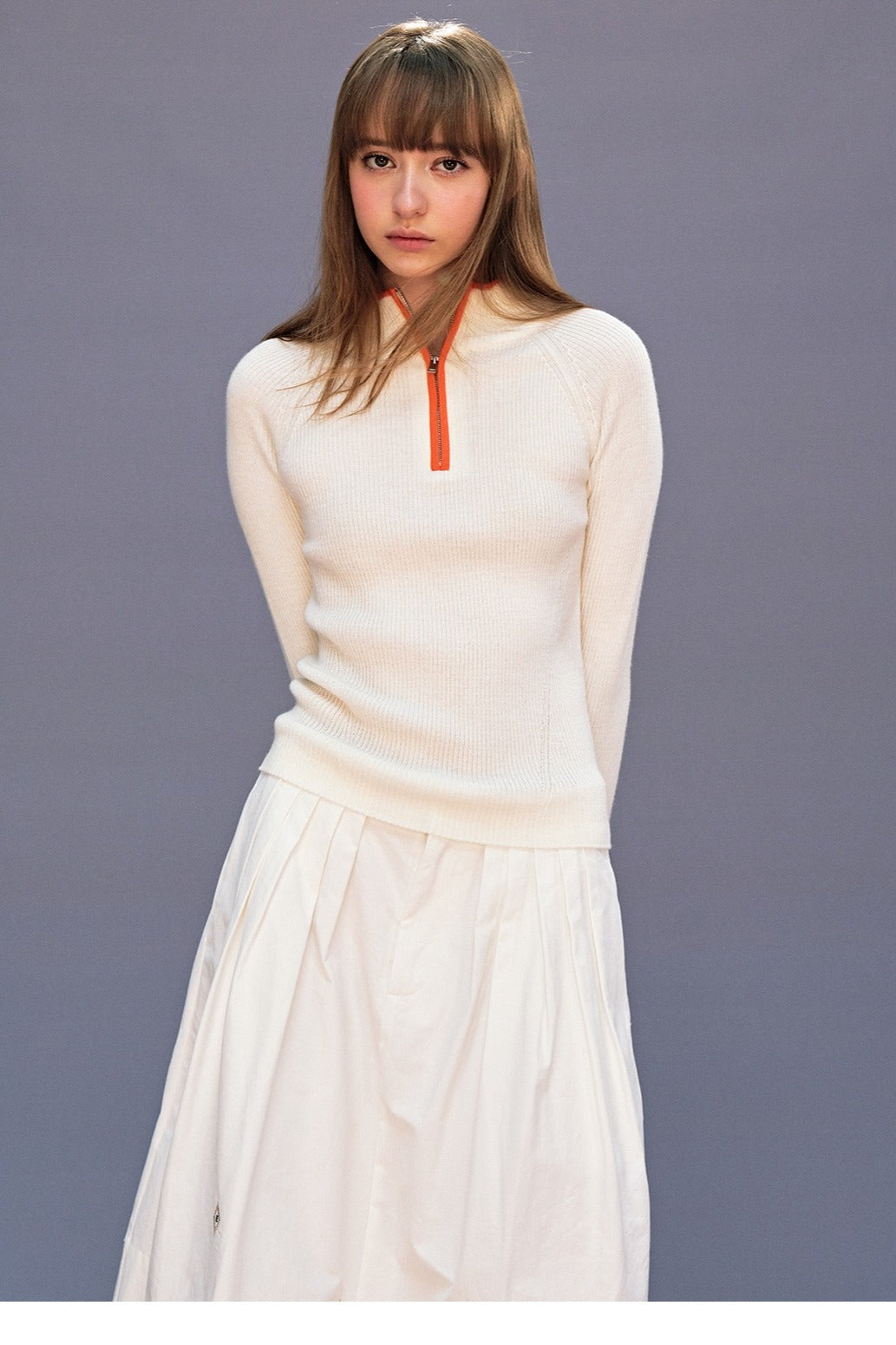 Casual wool-blend ribbed knit top | 4 color