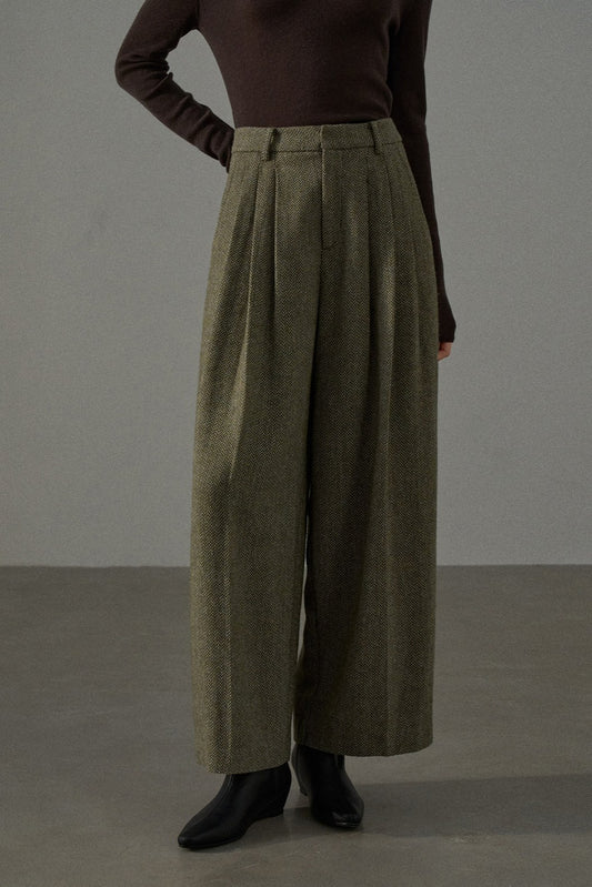 Wool containing structured suit pants | 3 color