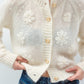 Wool blend hand-crocheted florals airy cardigan | 3 color