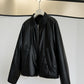 Sleek biker style padding PU jacket | 2 color