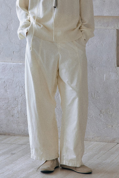 Washed water cotton textured surface fleece inside pants