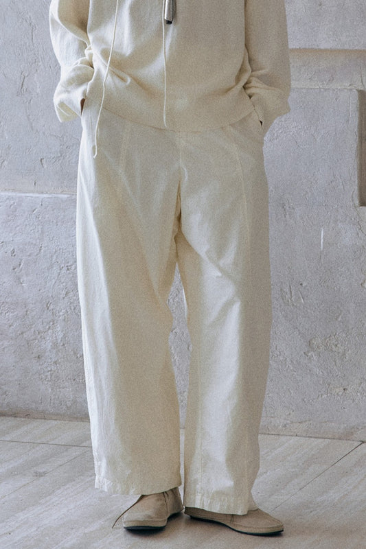 Washed water cotton textured surface fleece inside pants