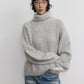 Alpaca blend elastic and cozy high-neck sweater | 4 color