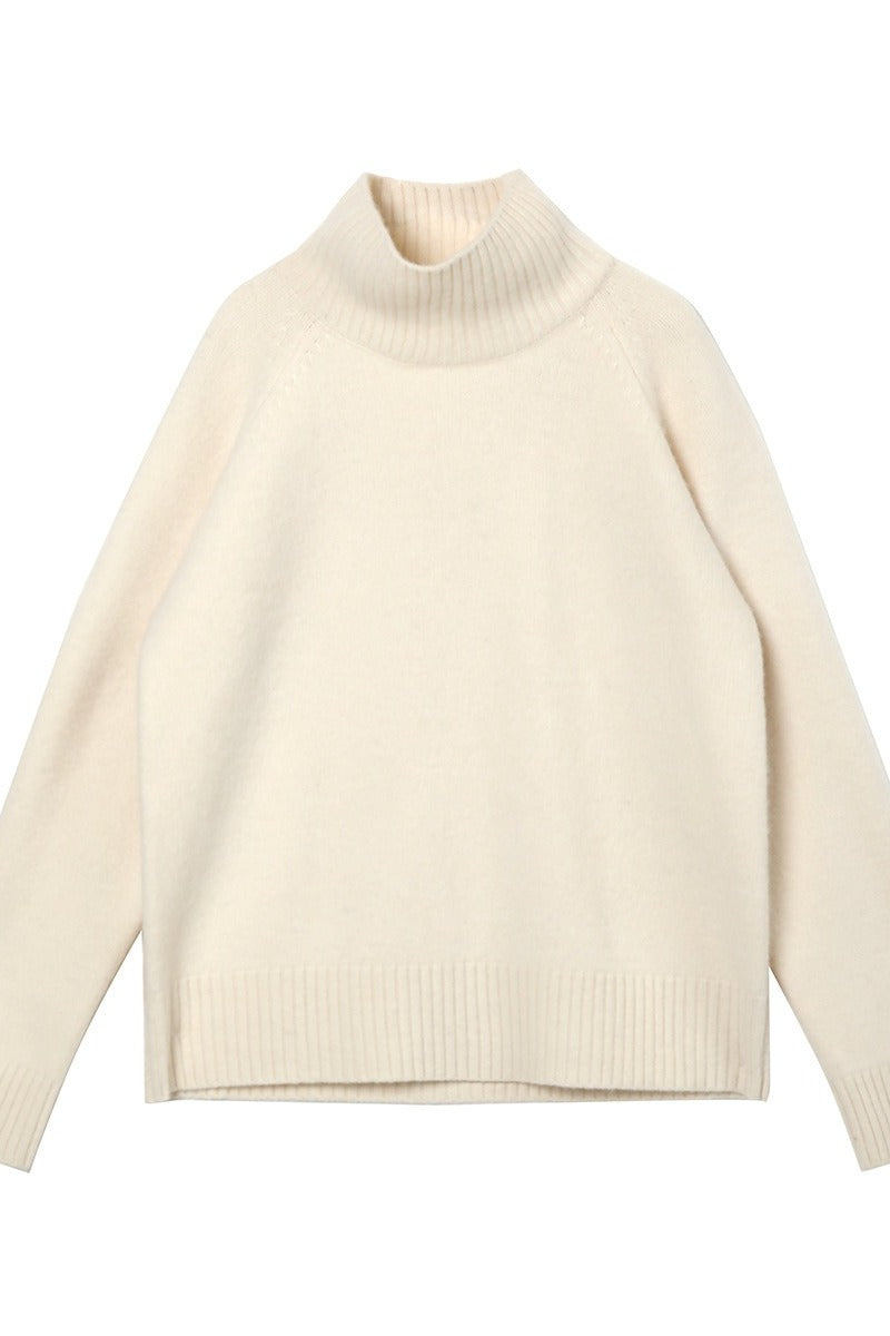 Suéter de cuello alto de lana y plumón de yak | 3 colores