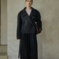 Wool-silk-camel hair cropped jacket with a belt | 3 color