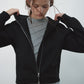 Cotton blend space cocoon shaped fleece hoodie | 3 color