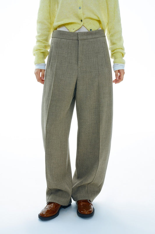 Clean-fit minimalist scimitar-shape trousers | 3 color