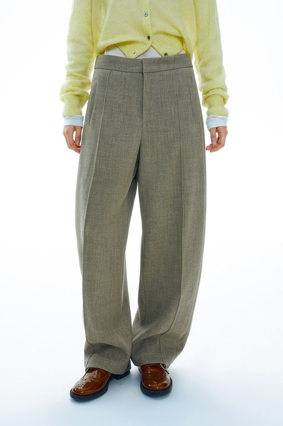 Pantalones minimalistas de corte limpio y corte cimitarra | 3 colores