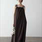 Cotton lace trim strap dress | 3 color