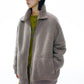 Plush wool-blend “pearl-fleece” oversized jacket | 2 color