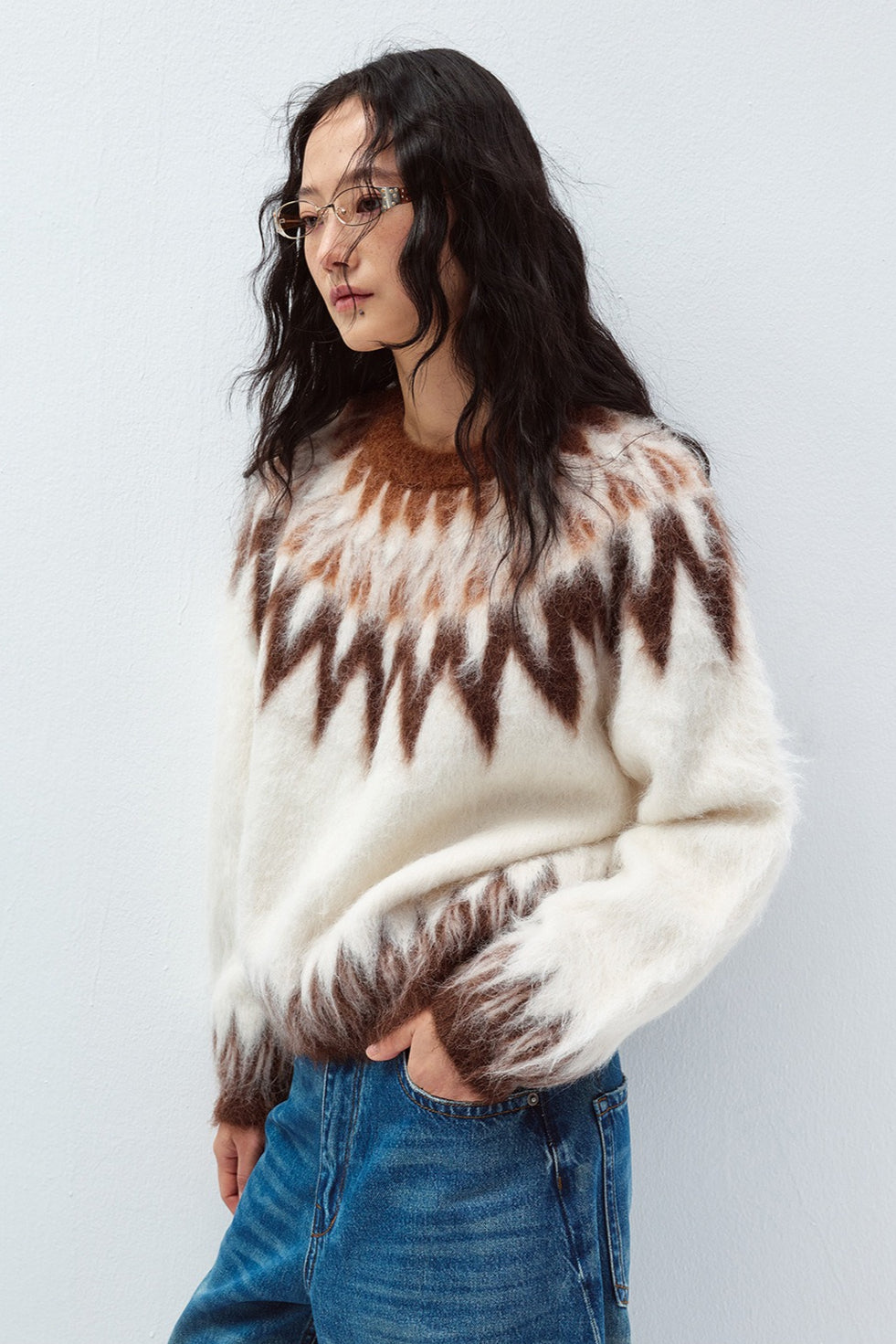 Alpaca wool blend vintage pullover sweater | 3 color