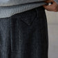 Wool blend herringbone texture loose fit casual pants | 2 color