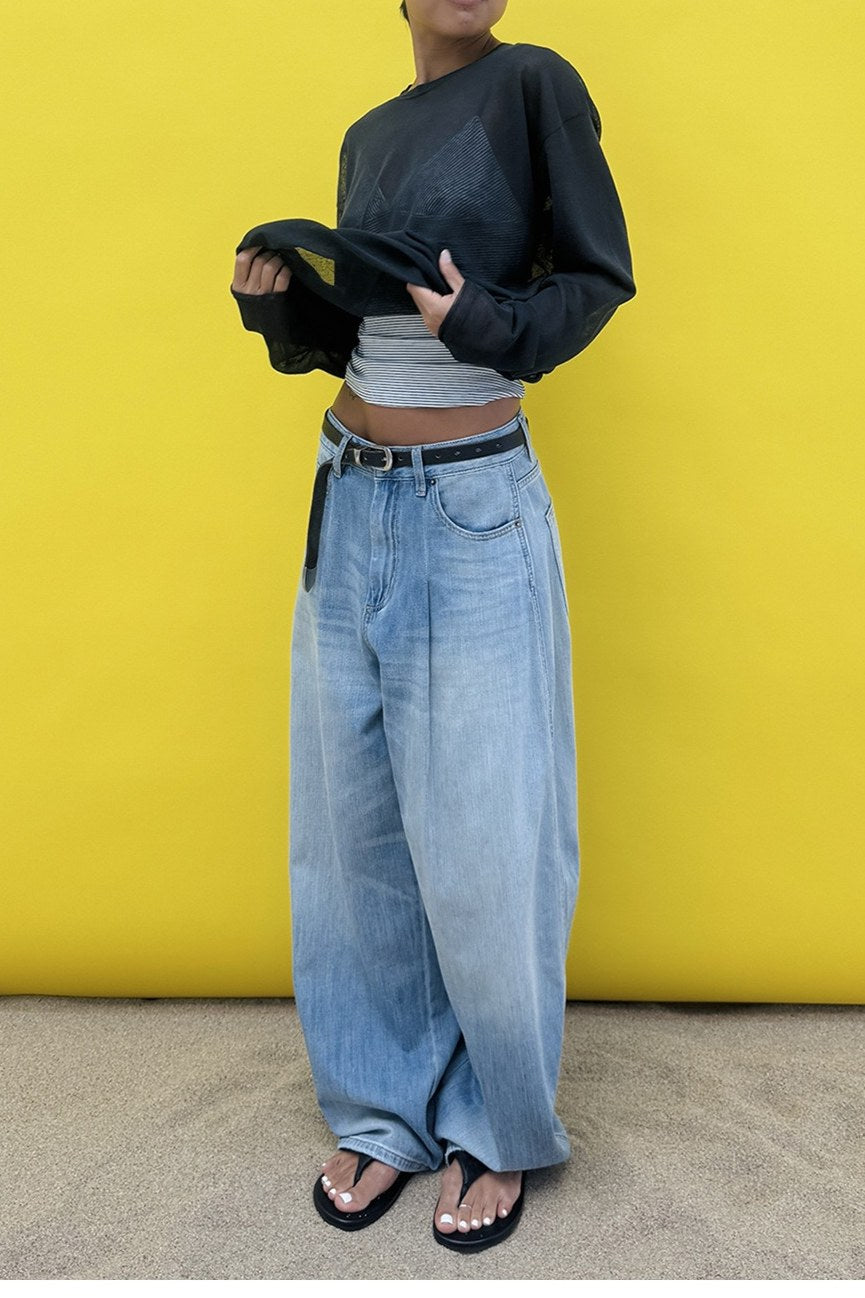 Jean banane 100 % coton lavé | 2 couleurs